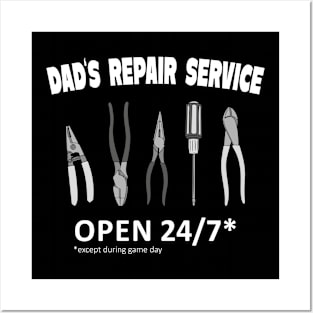 Dad's Repair Service For Handy Dads Fun Posters and Art